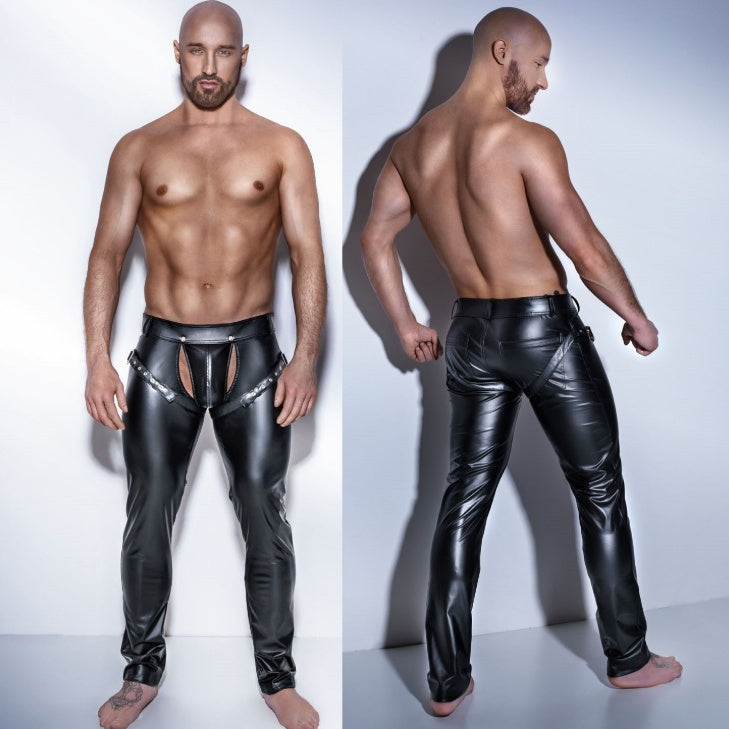 Euro-American Patent Leather Men's Pants