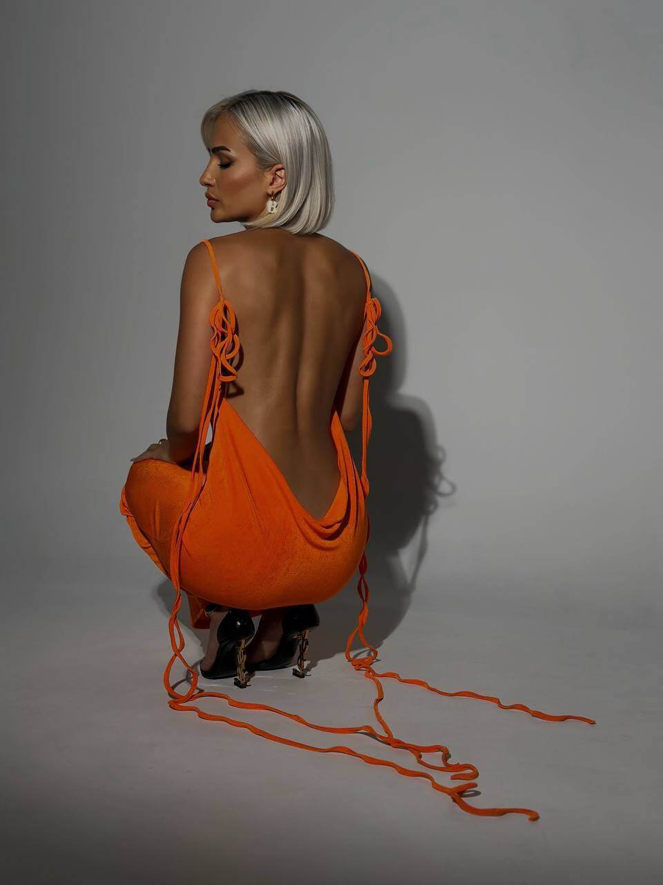 Sexy Lace-Up Backless Maxi Dress