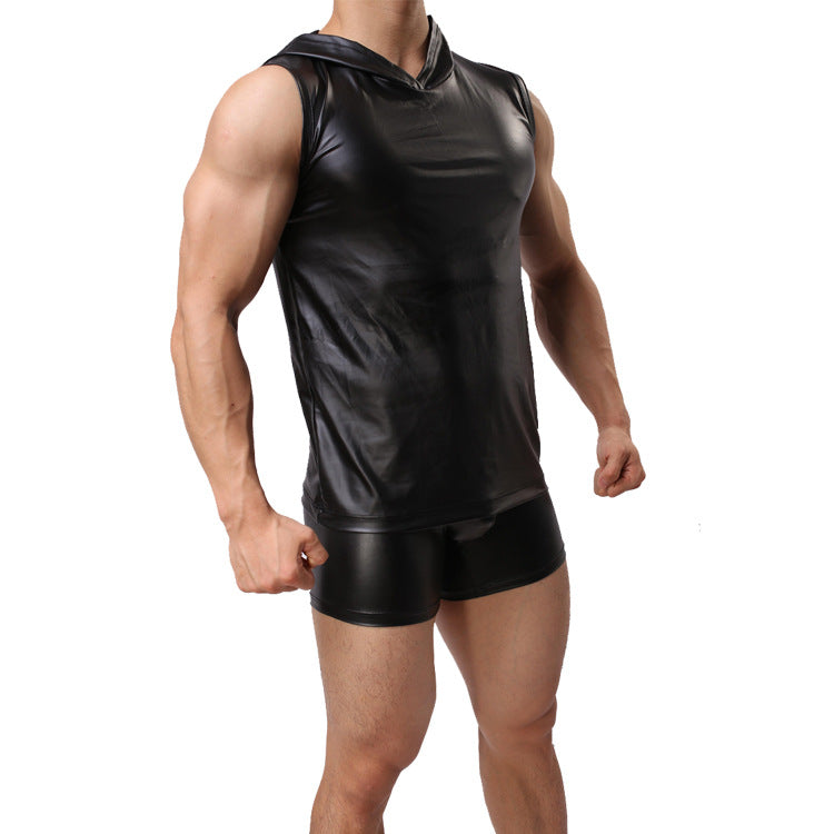 Wetlook Leather Vest Set