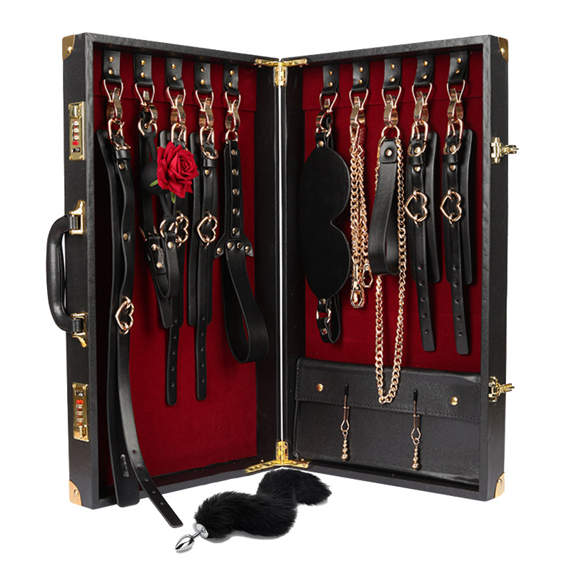 Luxury Leather Bed Bondage Kit