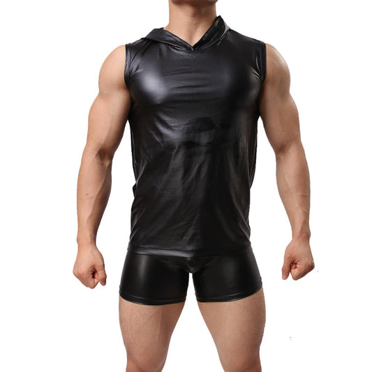 Wetlook Leather Vest Set