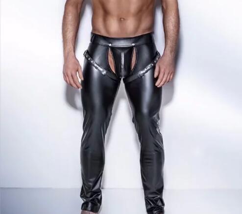 Euro-American Patent Leather Men's Pants