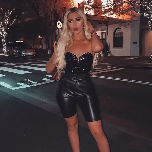 Sexy Leather Bodysuit