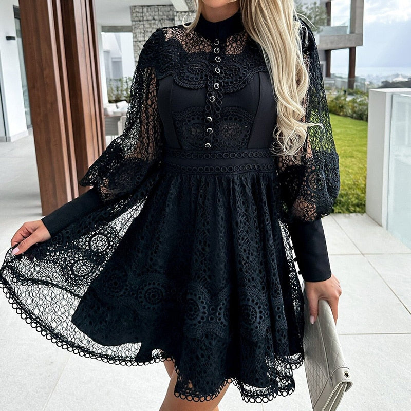 O-Neck Mini Dress