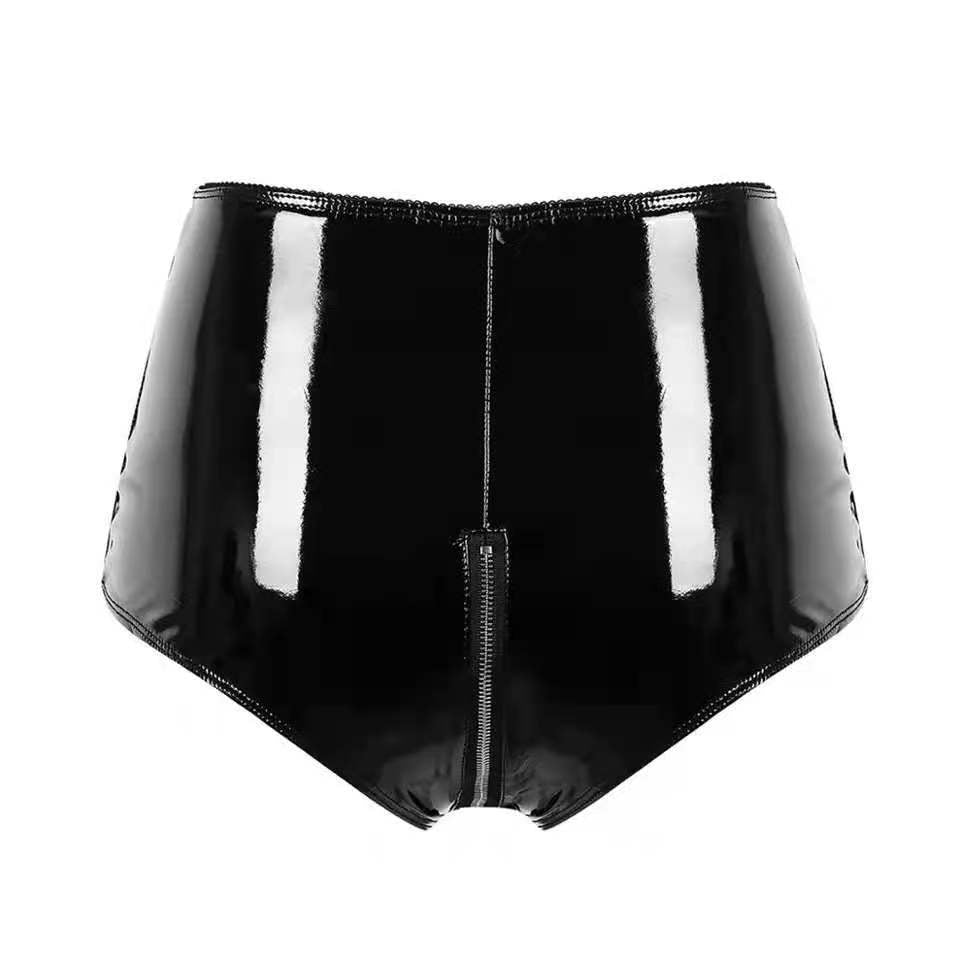 Crotch PVC Short Pants, black, product