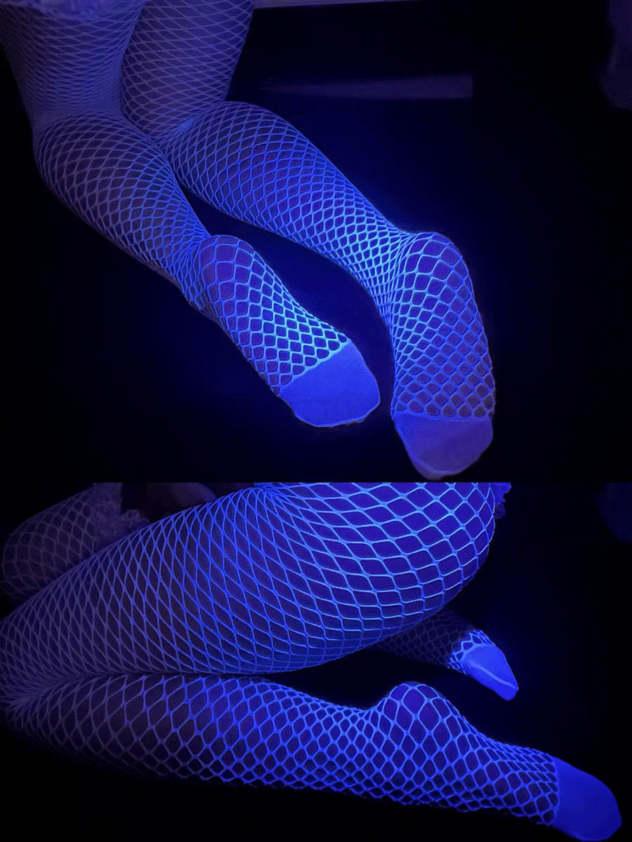 Luminous Hollow Fishnet Stockings