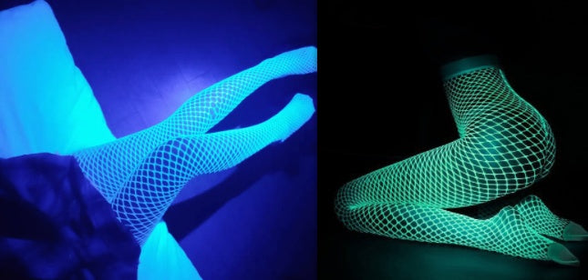 Luminous Hollow Fishnet Stockings