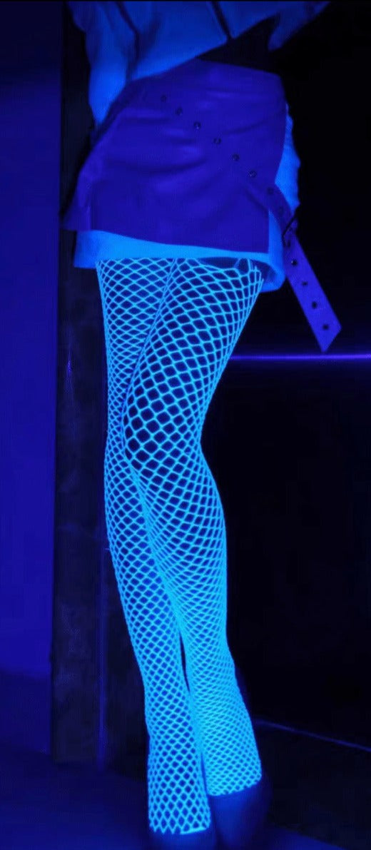 Luminous Hollow Fishnet Stockings