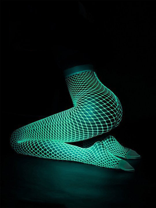 Luminous Hollow Fishnet Stockings