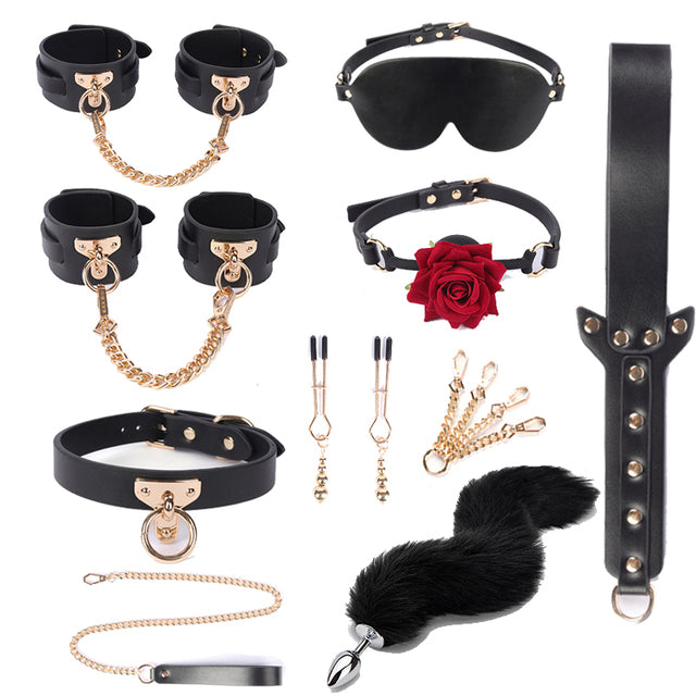 Luxury Leather Bed Bondage Kit